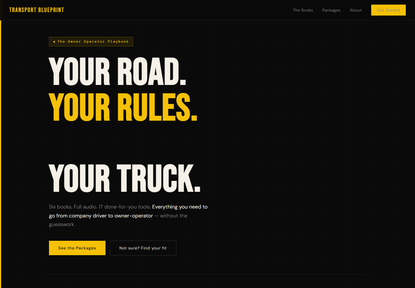 The Transport Blueprint website screenshot